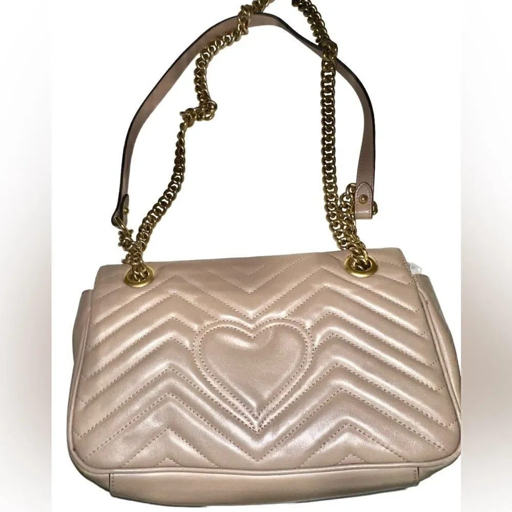 Authentic Gucci GG Small Marmont Matelasse Shoulder Bag